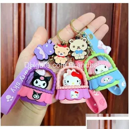 Jewelry Cartoon Flowers Kuromi Charms Keychain Backpack Key Ring Accessories Hanger Drop Delivery Baby Kids Maternity Ot3Og Dh4Oh