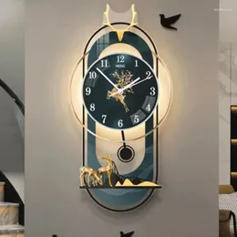 Zegary ścienne fantazyjne luksusowe bateria czarne zwierzę nowoczesne metalowe wahadło dłonie Orologio da Parete Moderno Decor Home Decor