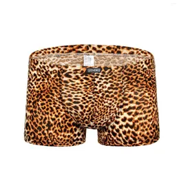 Mutande Boxer sexy con stampa leopardata Holiday Beach Vita bassa Custodia rigonfia Intimo maschile Comodo slip senza cuciture Cueca Masculina