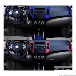 Car Stickers Car Stickers For Mitsubishi Outlander 20062011 Interior Central Control Panel Door Handle Carbon Fiber Decals Styling Acc Dhqak