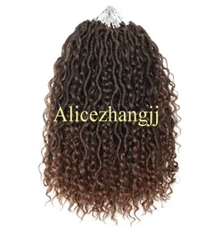 18 Quot Messy Goddess Faux Locs Curly Crochet Braid Bohemian Soft Syntetyczne Warkocze przedłużenia włosów Blondynka Color9916759