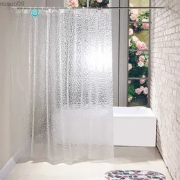 Cortinas de chuveiro Cortina de chuveiro à prova d'água Telas de banheiro com gancho Cortina de banheira Cortinas de banho à prova de mofo 3D Divisória de banheira translúcida