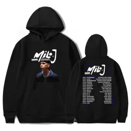 Milo J 111 Albüm Turu Büyük Boyu Kadınlar/Erkekler Hoodie Sweatshirt Street Giyim Hip Hop Külot Kapşonlu Ceket Dış Giyim Günlük Takip