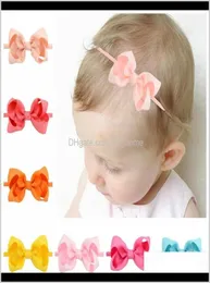 Hair Baby Kids Maternity Drop Delivery 2021 Girls Mini Bow Tie Knot Headbands 3 Inches Wrap Safety Elastic Hairband Baby Infant To6923707