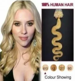 16quot 24quot 613 WAVY Micro Ring Loop Hair Extensions 1gs 100slot blonde HUMAN hair Body Wave dhl shpping2878373