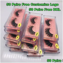 Falska ögonfransar 1Pair/Lot 3D Mink Eyelashes Handgjorda CRISSCROSS FALSE CRULTY DRAMATISKA LASSER FÖR BEAUTY MAKEUP DROP LEVERING HÄLSA DHK4B