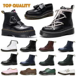 Высококачественный DR.Doc Martin Boots Womens Знаменитые дизайнерские лоферы обувь Мужчина Большой размер US 12 13 EUR 46 47 Черно -коричневые кожаные красные дни