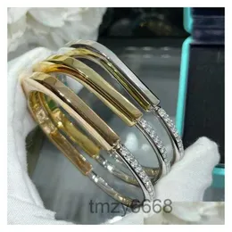 Projektant Bangle Designer Bracelets Ustaw Diamonds Sier Złota Bransoletka dla kobiet luksusowa biżuteria z Veet Bag Drop dostawa dhwoy fmiy