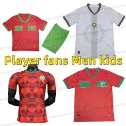 22 23 Fas Futbol Forması Hakimi Maillot Marocain Ziyech En-Nesyri Futbol Gömlek Erkek Çocuk Kiti Harit Saiss Idrissi Boufal Jersey Fas Afrika Kupası Takip