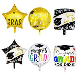 Balony dyplomowe Globos Globos Powrót do szkoły Gratulacje Gratulacje Graduation 2019 Foil Balloon Nadmuchiwana Toy153F