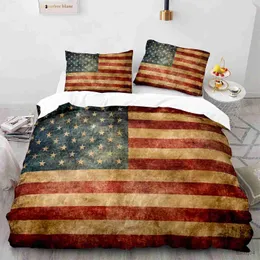 Sängkläder set American Flag Sängkläder uppsättningar 3 -stycken täcke omslag set flagg patriot temat täcke täckning matchar 2 fall full/drottning/kungstorlek