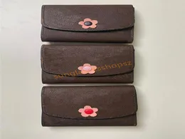 Kvinnor Designers Wallet Brand Purses Money Clips Credit Card Holder Luxury Walls Coin Purse Alfabet Flower Pink Red Black Bags2671796