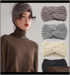 Accessori Ins Moda Fasce per capelli lavorate a maglia Turbante Uncinetto Copricapo Inverno Scalda orecchie Fascia elastica per capelli Donna Swdes P3765440