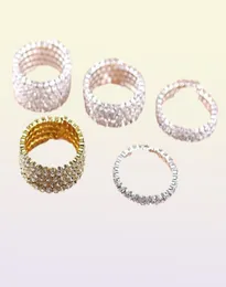 Alta qualidade 15 fileiras de casamento nupcial espiral pulseira grande cristal strass estiramento pulseira jóias acessórios f6063894
