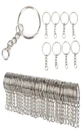 100 Stück Set Edelstahl Schlüsselanhänger Silber Legierung Kreis DIY 25mm Schlüsselanhänger Schmuck Schlüsselanhänger Herstellung Schmuck Zubehör6622550