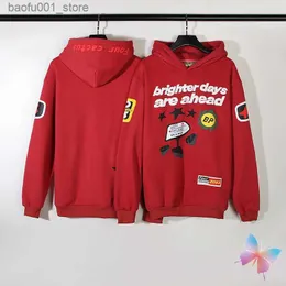 Herren Hoodies Sweatshirts Hiphop Street Fleece Broken Planet Hoodies Vintage Foam Print Kapuzenpullover Casual Männer Frauen Rot BP Hoodys Q240217