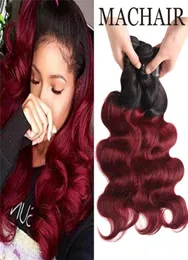 Brasilianische Körperwelle Menschliches Haar Zum Flechten 1b 99J Burgund Ombre Remy Menschenhaar Webart 4 Bundles Brasilianisches Reines Haar9928013