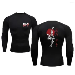 Мужские футболки аниме Baki Hanma, компрессионная рубашка для тренировок, спортивная быстросохнущая плотная футболка для фитнеса, рашгард, эластичный топ, футболка