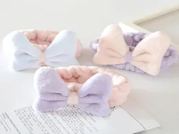 Cute Flower Bow Coral Velvet Soft Headband Women Girls Wash Face Makeup Hair Holder Elastic Hairbands Headwrap Hair Accessories2397136