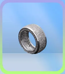 Anello di fidanzamento per matrimonio con diamanti simulati CZ Royal placcato oro da 8 mm per uomo Hip Hop7969390