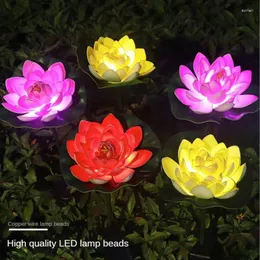Gartendekorationen Intelligente Lichtsteuerung Outdoor-LED-Leuchten Energiesparende polychromatische dekorative Lampe Solar Lotus Langlebig