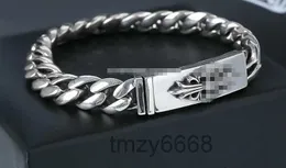 Bracciale Croce Uomo e Donna Marchio di moda Personalità prepotente Mano retrò Argento tailandese QS9E