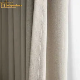 Tenda Tende oscuranti crema in cotone e lino semplici e moderne per la decorazione della camera da letto del soggiorno Tenda divisoria con finitura personalizzata