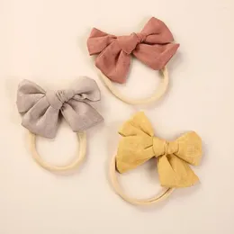 Accessori per capelli 0-3 anni Fascia per bambini Traceless Copricapo per ragazza Prodotto per bambini Cravatte Simpatici copricapo con fiocco in lino