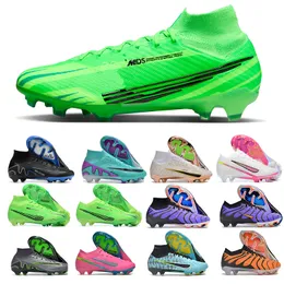 Adults Kids Dream Speed 8 SuperfIy 9 IX Elite MERCURlAL FG High-Top Soccer Cleats Marcus Rashford FG Black Green Strike Hyper Turquoise Blue Football Boot