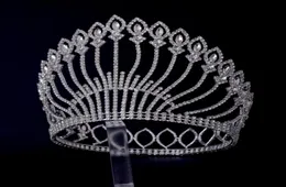 Large Tiaras Full Round Circle For Miss beauty Pageant Contest Crown Auatrian Rhinestone Crystal Hair Accessories For Party Shows 8075413