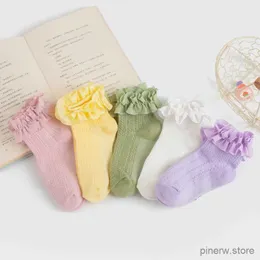 Kids Socks Cotton Lace Ruffle Princess Mesh Breathable Socks Children Ankle Short Sock White Pink Purple Baby Girls Kids Toddler Dancing