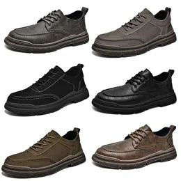 GAI GAI GAI 2024 PU Matte Leather Casual Men Black Brown Grey Yellow Blue Busniess Shoes Trainers Sports