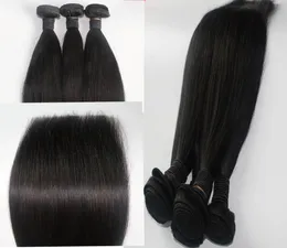 Mongol cutícula cabelo tecer em linha reta 3pcslot cor natural não processado birmanês vietnamita cambojano extensões de trama de cabelo humano1152454