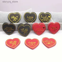 Labels Tags 50Pcs Heart Cute shape 4x5cm Black/Red color gilding Love you/Fou you /from my heart to your style gift wedding paper tag Q240217