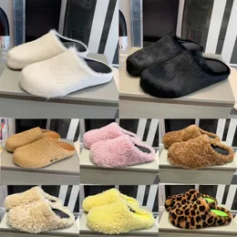 Fussbett Sabot Sandals 슬리퍼 남성 여자 겨울 슬라이드 라피아 비치 로퍼 긴 고급 디자이너 송아지 머리카락 가죽 가죽 자카드 뮬 슬립