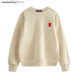 Men's Hoodies Sweatshirts Off White Pullover Mens And Womens Sweater Love Luxury High Quality Cotton Couple Long Sleeve Top Ami Wy03 Autumn And Winter Q240217