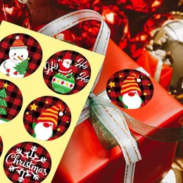 Etykiety Tagi okrągłe naklejki świąteczne torby na prezenty pudełka Pudełka Uszczelka Papierowa naklejka Święty Święty Święto Snowman Wesołych Świąt Pakowanie 60pcs Q240217