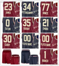 2024 Maglie da basket All-Star Giannis 34 Antetokounmpo LeBron 23 James Lillard Embiid Tatum Haliburton Doncic Durant Jokic G i l g e o u s - A l e x a n d e r Brunson Maxey