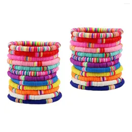 Braccialetti con ciondoli Bracciale in argilla da 24 pezzi Perline piatte in polimero elastico elasticizzato con perline bohémien Miss