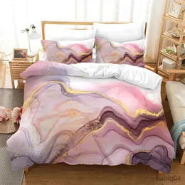 Conjuntos de cama Mármore Capa de edredão Abstrato Conjunto de cama geométrica Microfibra 2/3pcs Consolador Capa Full King para crianças Meninas Meninos Decoração de quarto