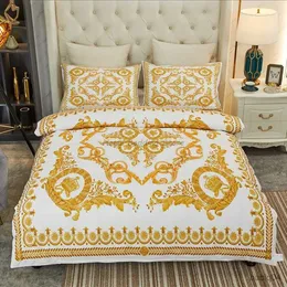 Set di biancheria da letto Set di biancheria da letto di leone barocco oro di lusso 3D Adulti Ragazzi Adolescenti Set copripiumino Custodia singola Doppia Full Size Arredamento della camera Biancheria da letto