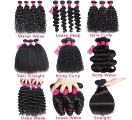 9a Nerz Brasilianisches menschliches Haar Bündel 100 unverarbeiteter brasilianischer gerader Körperwelle Lose Welle Kinky Curly Deep Wave Human Hair ext1766348