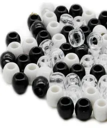 100Pcs Dreadlock Beads Black and White Color Hair Bead for Dreadlocks Hair Rings Braiding Hole Micro Ring Jewelry Diy4919670