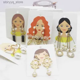 Etiketter Taggar 6*9cm 50pc Beauty Head Jewelry Package Card Paper Halsband Earring Display Tagkort Längre örhänge Holskort smycken Paket Q240217