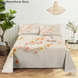 Set di biancheria da letto Set di lenzuola semplici Lenzuola in poliestere stampate in 3D Custodia in lamiera piana per biancheria da letto con design floreale per la decorazione domestica