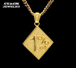 CYCM Gold Color One Percent 1 ER Funny Necklace Trendy Jewelry Pendants Cool Men Alloy Biker Pendant For Male Hip Hop Necklace282976769