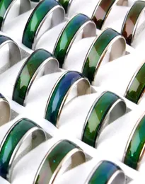 Novo anel de humor de tamanho misto 100pcsbox muda de cor de acordo com sua temperatura, revela sua emoção interior, moda barata, mulheres, homens, joias 550947873713