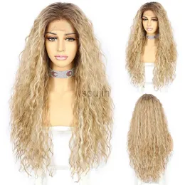 Cosplay Wigs 613 Blonde Brown Synthetic Kinky Curly Lace Front Wig Daily Party Cosplay Wigs For Women Highlight Hair pelucas para mujeres 2402017