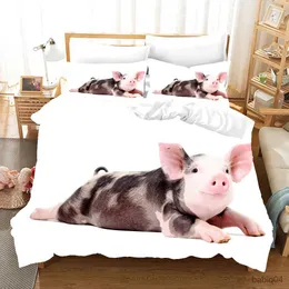 Set di biancheria da letto Copripiumino per animali domestici King / Queen Size 3D Set di biancheria da letto per animali domestici rosa carino per bambini Adolescenti Copripiumino morbido per cartoni animati adorabili per adulti