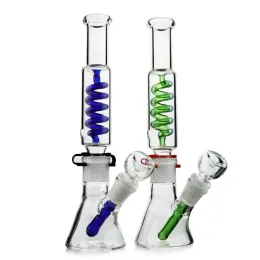 11 Inch Hookahs Condenser Coil Freezable Water Pipes Diffused Downstem Build a Bong Oil Dab Rigs Beaker Bong 3mm Thick Glass Bongs 18mm ZZ